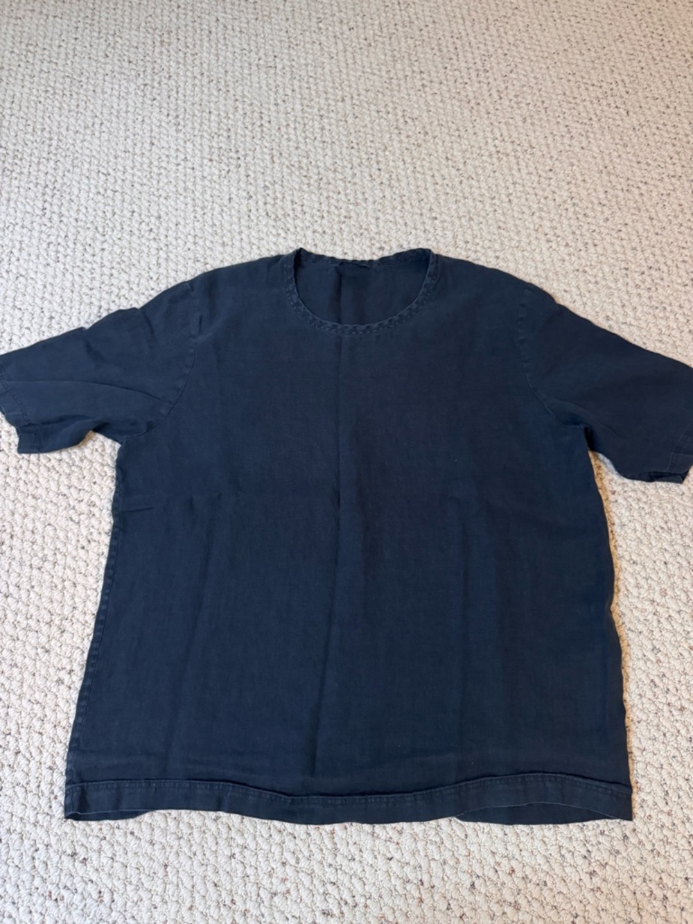 COS Men's Black RELAXED WOVEN LINEN T-SHIRT